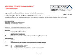 HARTMANN TRESORE Sommerfest 2016 Lagerliste Tresore