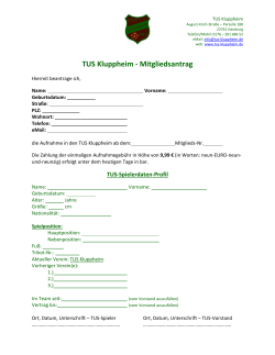TUS Kluppheim - Mitgliedsantrag