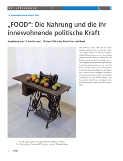 „FOOD“: Die Nahrung und die ihr innewohnende politische Kraft