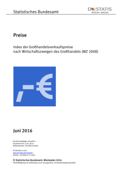 Index der Gro&szlig;handelsverkaufspreise nach Wirtschaftszweigen des