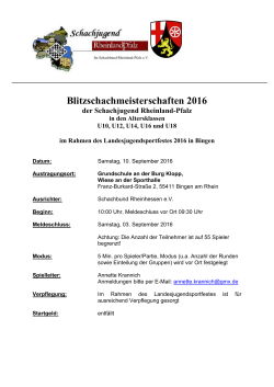 SJRP Blitzmeisterschaft - Schachbund Rheinhessen