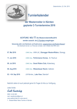 Western Turnierplan für Kärnten 2016