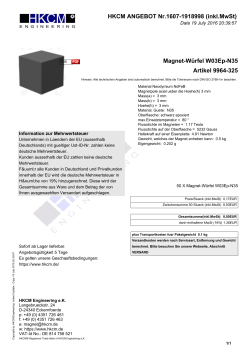 HKCM ANGEBOT Nr.1607-1416731 (inkl.MwSt) Magnet