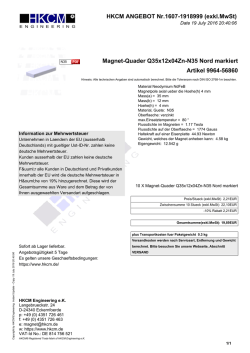 HKCM ANGEBOT Nr.1607-0910631 (exkl.MwSt) Magnet