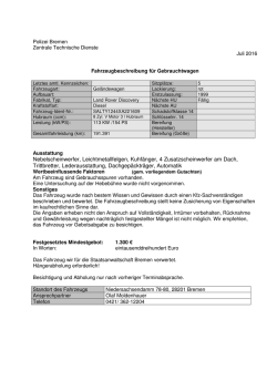 Fahrzeugbeschreibung - Zoll