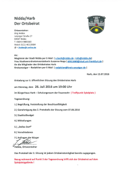 Einladung zur Oberbeiratssitzung Harb 26.07.2016