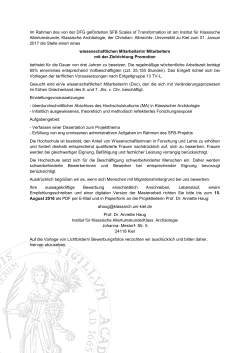 Im Rahmen des von der DFG gef&ouml;rderten SFB Scales of