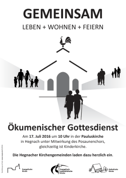 &Ouml;kumenischer Gottesdienst - Evangelische Kirchengemeinde