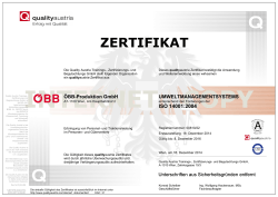 ZERTIFIKAT - ÖBB-Produktion GmbH