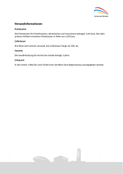 Die Versandinformationen k&ouml;nnen Sie hier einsehen.