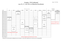 Zeitplan JVR-Endkampf vom 30.-31. Juli 2016 in München