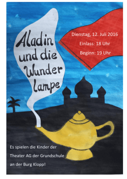 Dienstag, 12. Juli 2016 Einlass: 18 Uhr Beginn: 19 Uhr