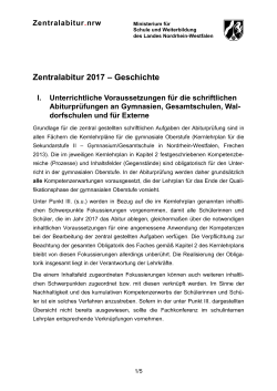 Standardsicherung NRW - Zentralabitur GOSt