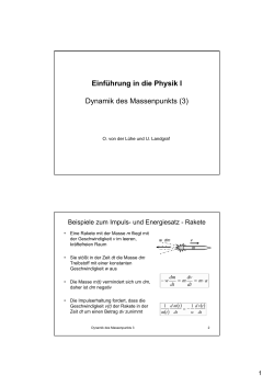Einführung in die Physik I Dynamik des Massenpunkts (3)