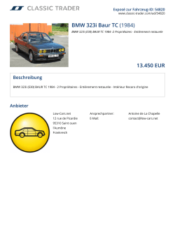 BMW 323i Baur TC (1984) 13.450 EUR