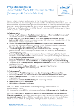 Jobausschreibung - Region Villach APP