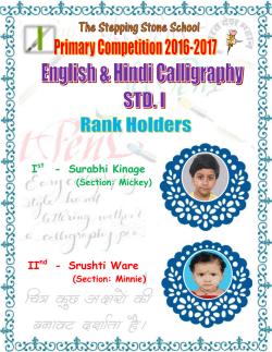 Ist - Surabhi Kinage IInd - Srushti Ware