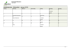 Abfallkalender - Birkenfeld - Januar 2016