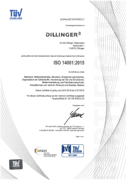 ISO 14001:2015 - Dillinger (Umweltmanagement)