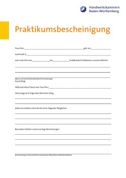 Vorlage Praktikumsbescheinigung - Handwerks