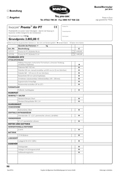 Preisliste Invacare Pronto Air PT