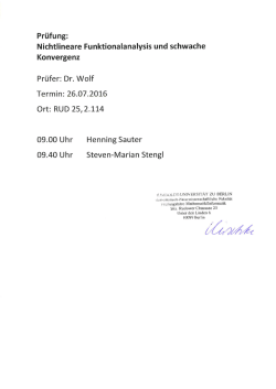 Dr. Wolf, Pr&uuml;fung am 26.07.2016
