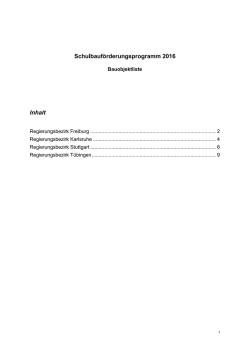 Detaillisten zum Schulbauförderungsprogramm 2016