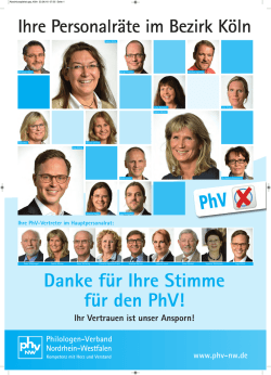 Danke für Ihre Stimme für den PhV!