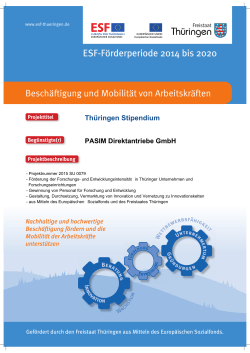 ESF-Förderperiode 2014 bis 2020 - PASIM