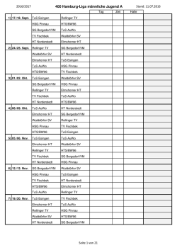 Rahmenspielplan Jugend 2016/17 - Hamburger Handball