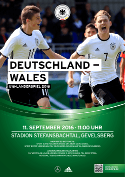 11. september 2016 • 11:00 uhr stadion stefansbachtal, gevelsberg