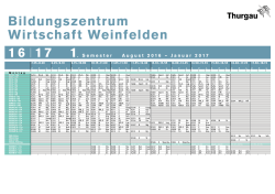 Bildungszentrum Wirtschaft Weinfelden 16 17 1. Semester August