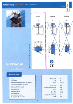 Technische Daten Warenlifte