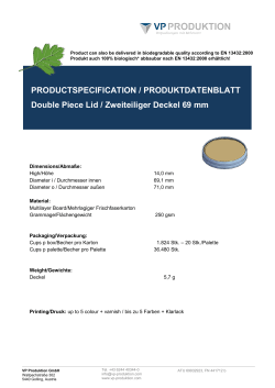 PRODUCTSPECIFICATION / PRODUKTDATENBLATT Double