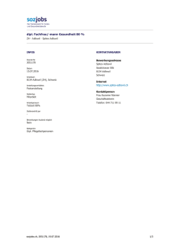 dipl. Fachfrau/-mann Gesundheit 80 %