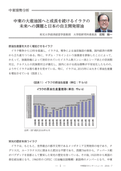 中東の大産油国へと成長を続けるイラクの 未来への