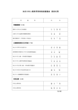 加古川市人権教育啓発推進審議会委員名簿（PDF：118.8KB）