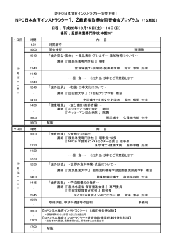 プログラム 1・2級 - NPO日本食育インストラクター協会