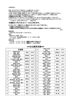 販売価格リスト - 新橋スタンプ商会