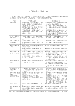 公的研究費不正防止計画 - JIPテクノサイエンス