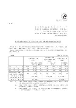 東京証券取引所マザーズへの上場に伴う当社決算情報等のお知らせ