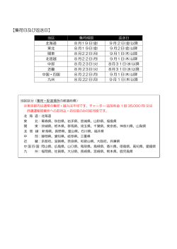 【集荷日及び返送日】