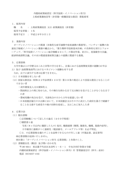 内閣府政策統括官（科学技術・イノベーション担当） 上席政策調査員等