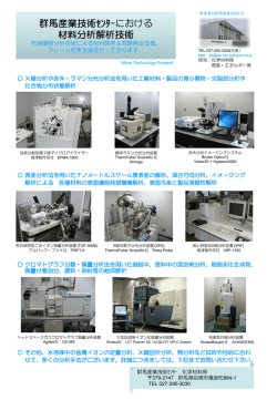 群馬産業技術ｾﾝﾀｰにおける 材料分析解析技術 先端機器分析技術