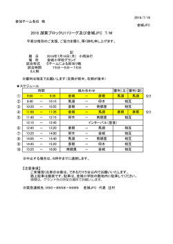 U11リーグ及びTM（20160718）