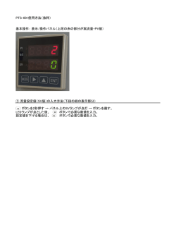 PTS-001使用方法（抜粋） 基本操作： 表示/操作パネル（上段の赤の部分