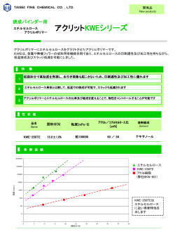 焼成バインダー用エチルセルロースアクリルポリマー「KWE