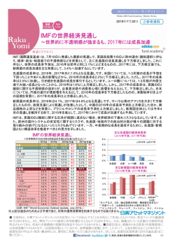 IMFの世界経済見通し IMFの世界経済見通し