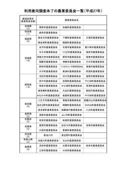利用意向調査未了の農業委員会一覧（平成27年）（7月19日時点）（PDF