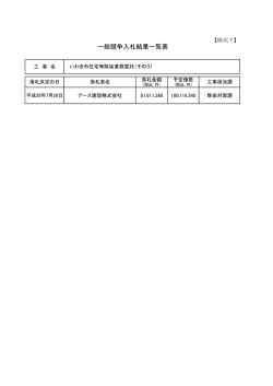 一般競争入札結果一覧表